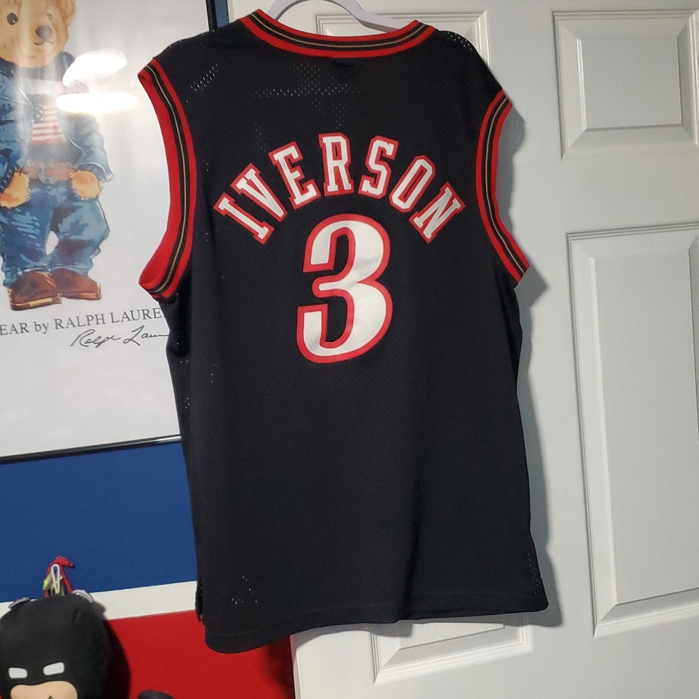 Nike Vintage Black Philadelphia 76ers #3 Allen Iverson Basketball Jersey Sz XL - Picture 2 of 10
